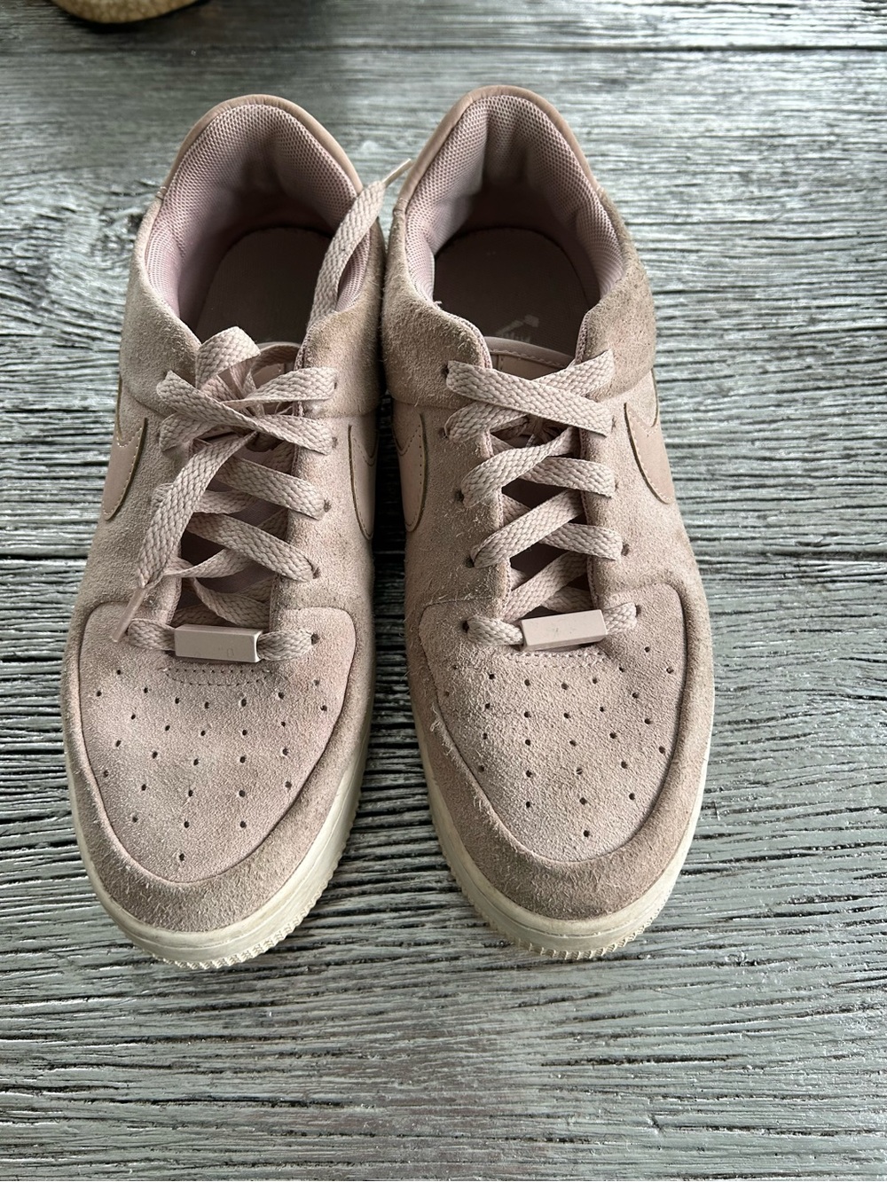 Nike Women's AF-1 Suede Lace-Up Sneakers in Blush